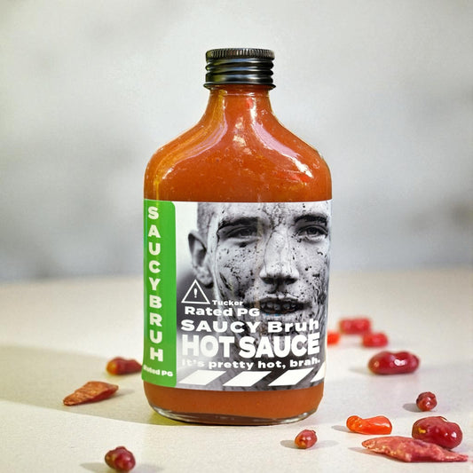 Saucy Bruh Hot Sauce - PG October "26, Name - Tucker